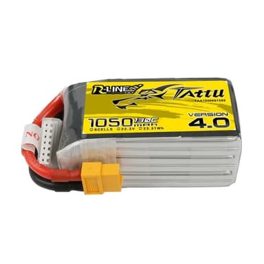 6s  1050mAh -130C- Gens Ace Tattu R-Line 4.0 XT60