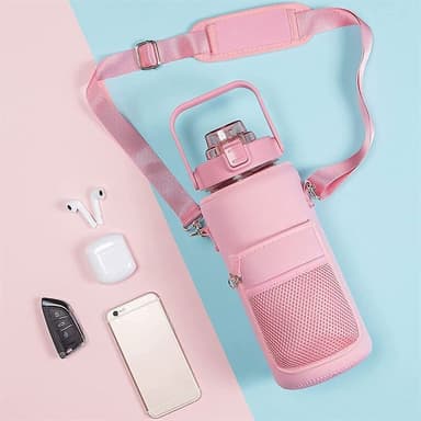 Bärfodral till 2 liters vattenflaska med schema - Rosa