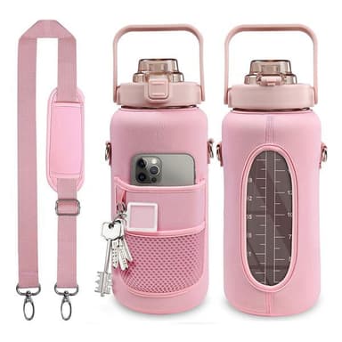 Bärfodral till 2 liters vattenflaska med schema - Rosa