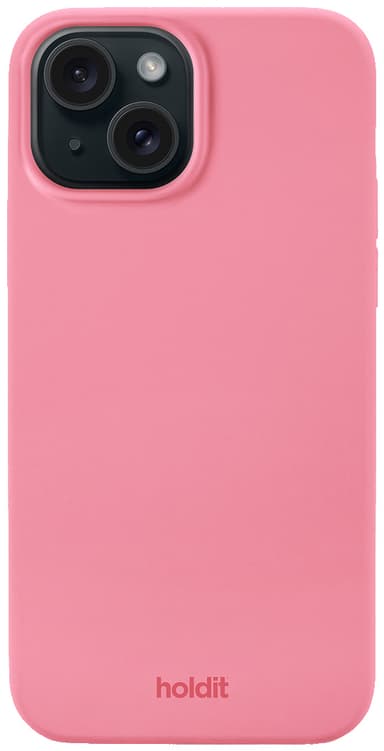 Holdit Silicone iPhone 15 fodral (rosa)