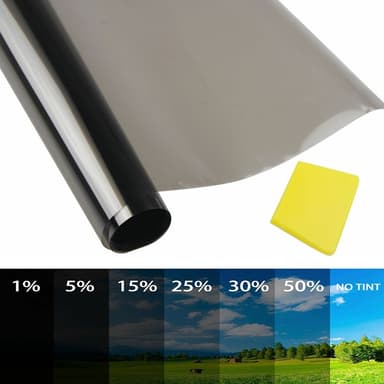 Bilfönsterfilm Rulle Solskydd Fordon Solfilm, 50cmx3m - 1 Procent genomlysning