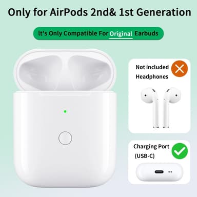 För AirPods 1/2 Ersättningsladdningsfodral Inbyggt 550mAh Batteri