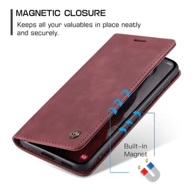 CASEME Plånboksfodral Samsung Galaxy A55 5G - Vinröd