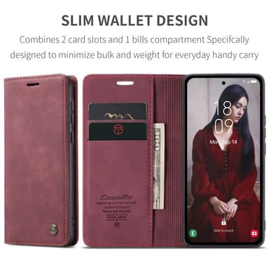 CASEME Plånboksfodral Samsung Galaxy A55 5G - Vinröd