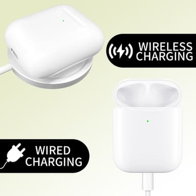 För AirPods 1/2 Ersättningsladdningsfodral Inbyggt 550mAh Batteri trådlös laddning