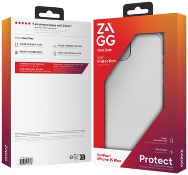 Zagg iPhone 15 Plus genomskinligt fodral
