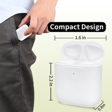 För AirPods 1/2 Ersättningsladdningsfodral Inbyggt 550mAh Batteri trådlös laddning