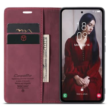 CASEME Plånboksfodral Samsung Galaxy A55 5G - Vinröd