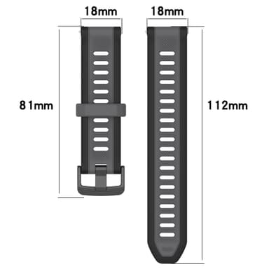 20mm Silikonarmband för Samsung/Garmin/Venu/Vivomore Svart+grå
