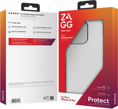 Zagg iPhone 15 Pro genomskinligt fodral
