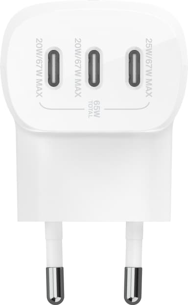 Belkin BoostCharge 3-portars USB-C-laddare med USB-C-kabel