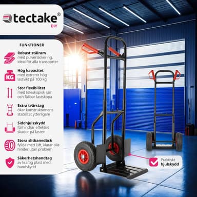 tectake Säckkärra upp till 100kg - svart