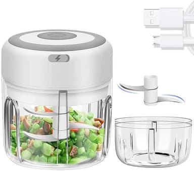 Mini Electric Grönsakshackare - Trådlös mixer 100 ml - Vit