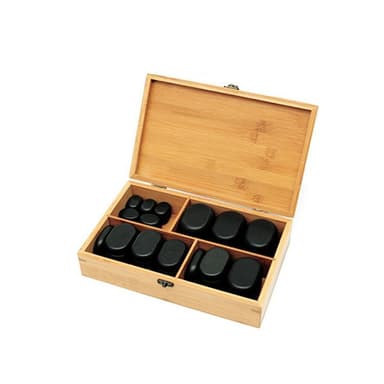Massage sten - Hot Stone set med 36 stenar