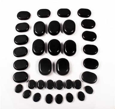 Massage sten - Hot Stone set med 36 stenar