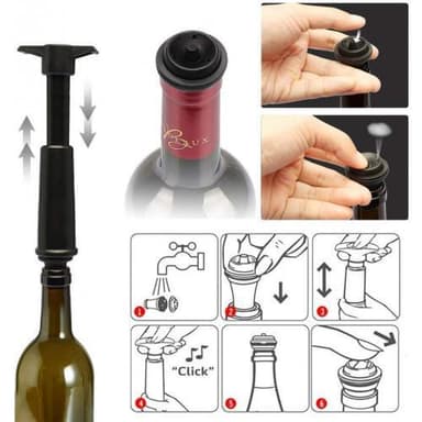 Deluxe vinpropp med vakuumpump - 7 delar