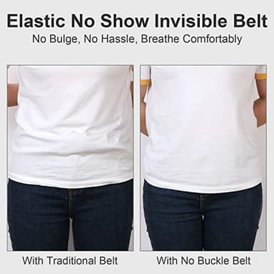 Elastiskt bälte utan spänne 4-pack Svart/Mörkblå/Vit/Brun
