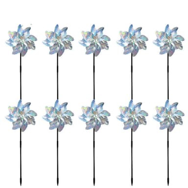 Vindsnurror / reflekterande fågelskrämmor 10-pack