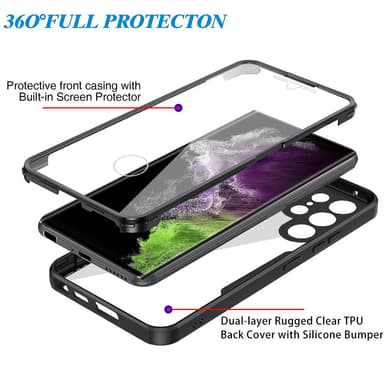 TPU-material 360° all-inclusive mobiltelefonfodral för Samsung-telefon
