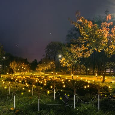 Solcellsdriven trädgårdsbelysning Firefly med 8 LED-lampor 4-pack Varm