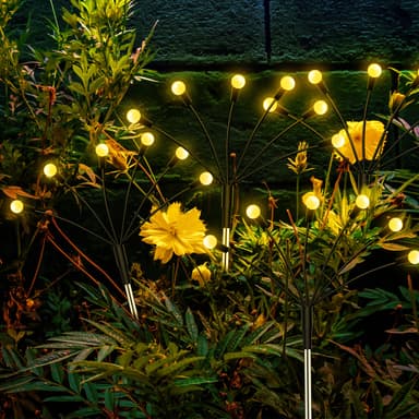 Solcellsdriven trädgårdsbelysning Firefly med 8 LED-lampor 4-pack Varm