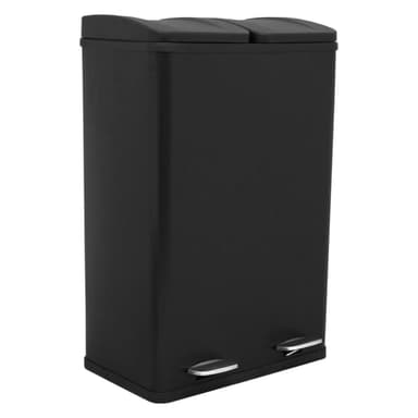 60L Dual Pedal Bin i Svart