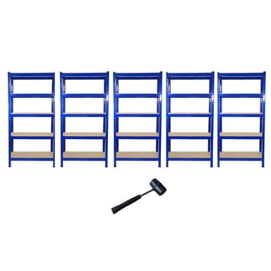 Bultlösa Garagehyllor med 5 Hyllplan - Space Saver Bundle