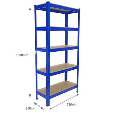 Bultlösa Garagehyllor med 5 Hyllplan - Space Saver Bundle