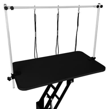 Svart Hydrauliskt Bord för Husdjurstrimmning - Svart Bordsyta