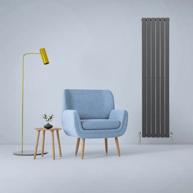 Designerradiatorer med Platta Paneler Mörkgrå 1800mm x 420mm