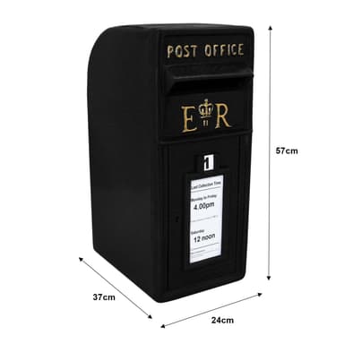 Svart Royal Mail Postlåda med ställ