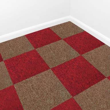 40 x mattplattor 10m2 / Scarlet Red & Sand
