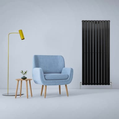 Designerradiatorer med Platta Paneler Svarta 1600mm x 700mm