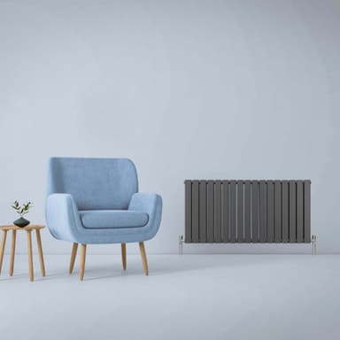 Designerradiatorer med Platta Paneler Mörkgrå 600mm x 1190mm