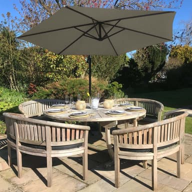 Beige Cantilever Parasoll & Square Base