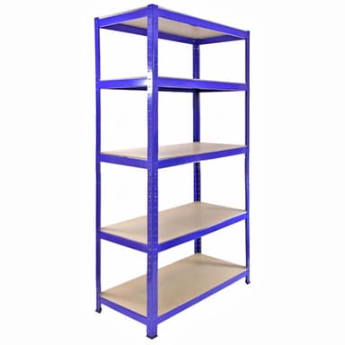 Monster Racking T-Rax metallförvaringshyllor, blå, 90 cm B, 45 cm D, set med 4