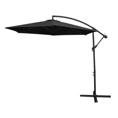 Svart Cantilever Parasoll & Square Base