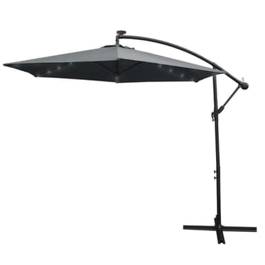 Grått 3m LED Cantilever Parasoll