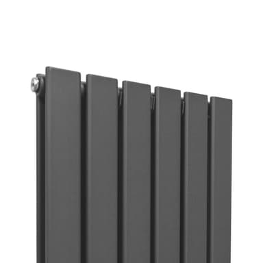 Designerradiatorer med Platta Paneler Mörkgrå 1600mm x 420mm