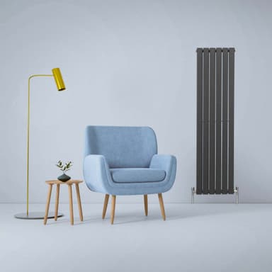Designerradiatorer med Platta Paneler Mörkgrå 1600mm x 420mm
