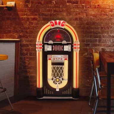 Jukebox vinylskivspelare och ljudsystem