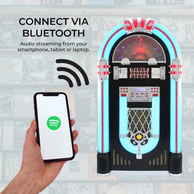 Jukebox vinylskivspelare och ljudsystem