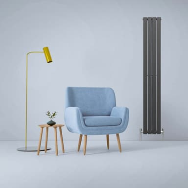 Designerradiatorer med Platta Paneler Mörkgrå 1800mm x 280mm