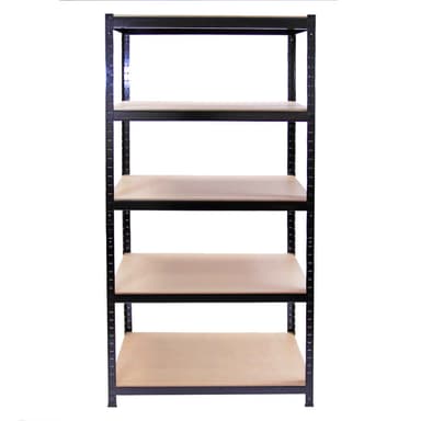 Monster Racking T-Rax metallförvaringshyllor, svart, 90 cm B, 45 cm D