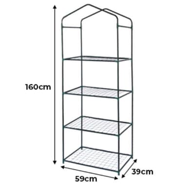 Mini Greenhouse 4 Tier med plastkåpa