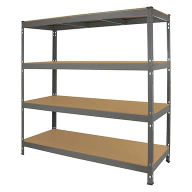 Monsterställ Q-Rax Heavy Duty förvaringshyllor, 160 cm B, 60 cm D, Grå