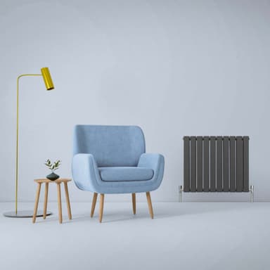 Designerradiatorer med Platta Paneler Mörkgrå 600mm x 700mm