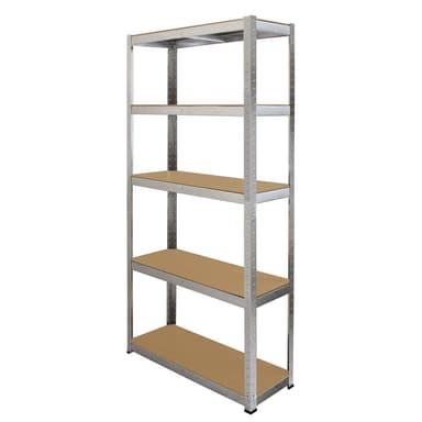Monsterställ 2 x Galwix galvaniserade stålhyllor, 90 cm breda