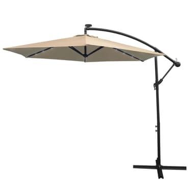 Beige 3m LED Cantilever Parasoll