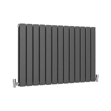 Designerradiatorer med Platta Paneler Mörkgrå 600mm x 910mm